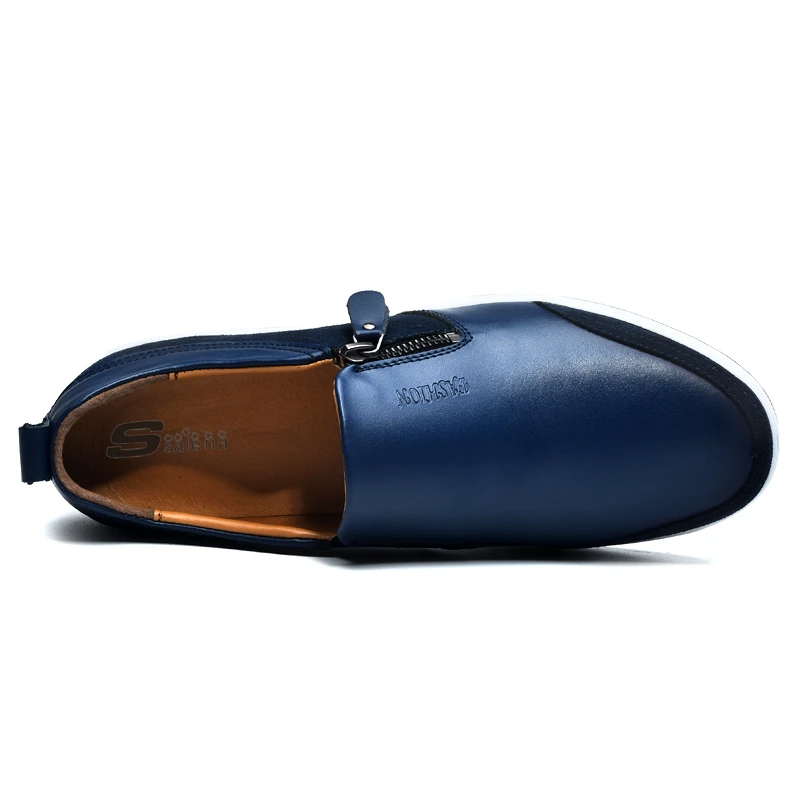 Туфли мужские кожаные на платформе мягкая повседневная обувь Классические