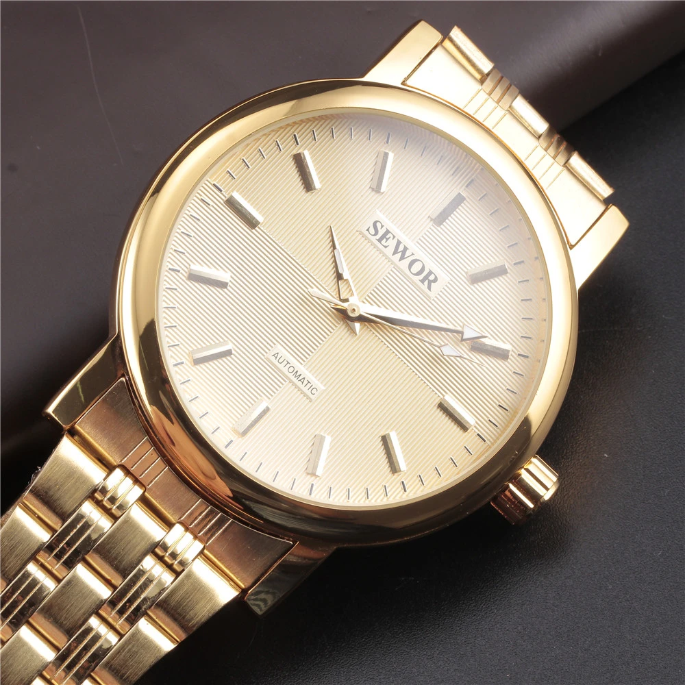 Мужские часы SEWOR Классические Механические со стальным каркасом и большим
