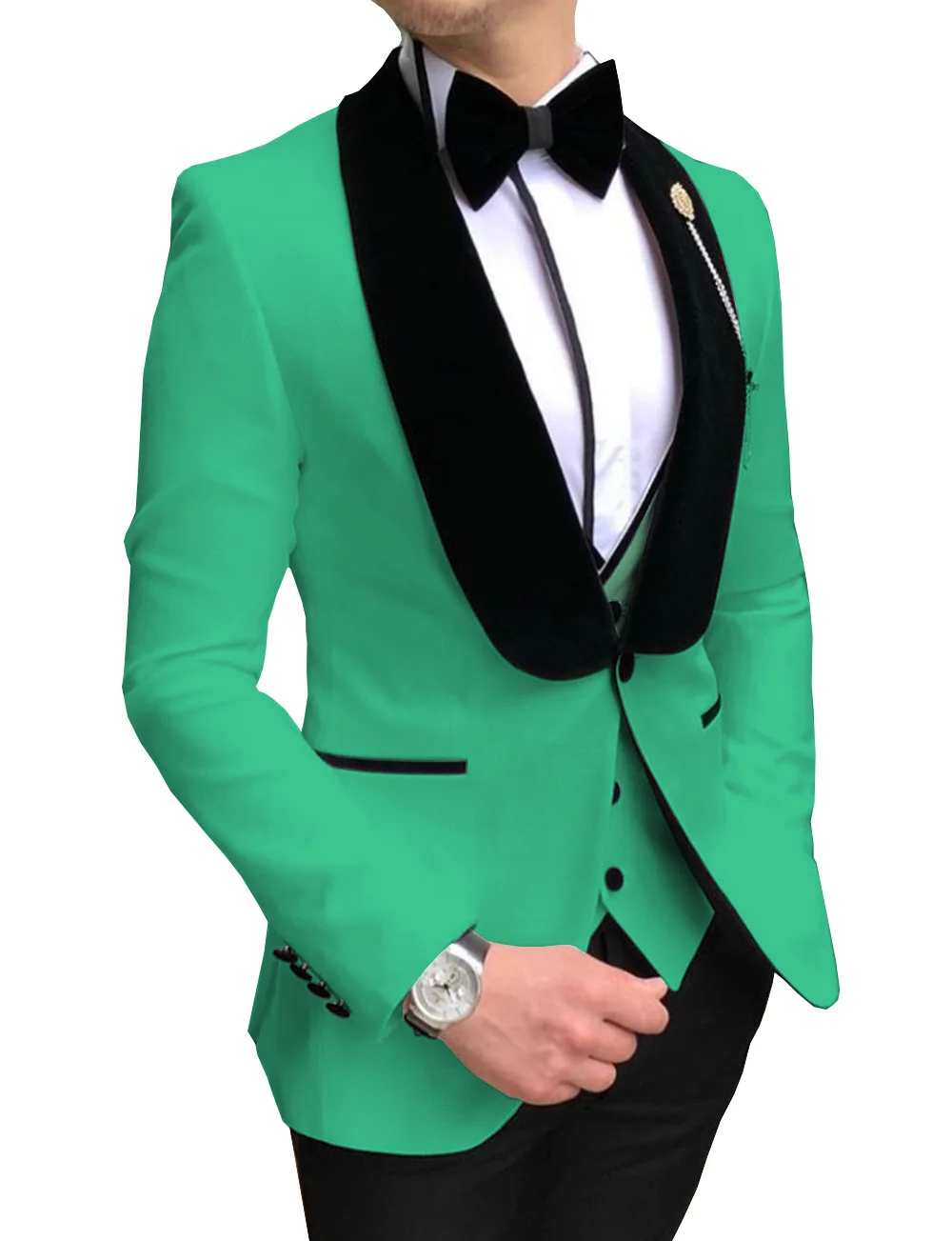 Мужские белые костюмы Slim Fit 3 шт. деловая куртка смокинг Блейзер джентльмен для свадьбы жених выпускного вечера Вечер(Блейзер+ жилет+ брюки
