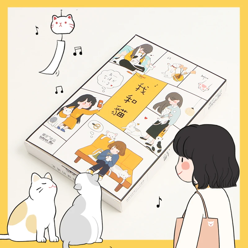 30 шт./кор. I и cat открытка с питомцем рисунками зверей из мультфильмов