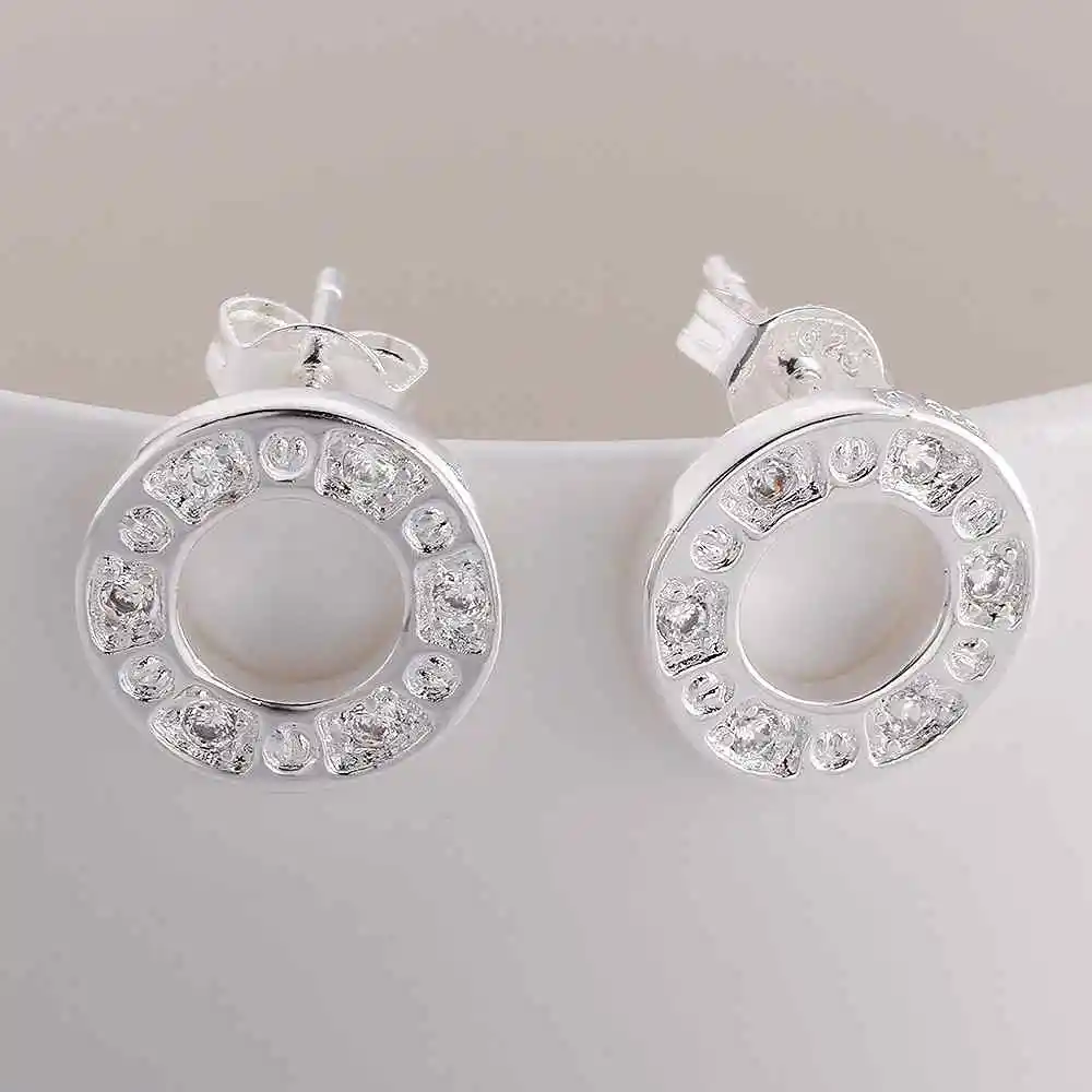 Hot sale! 925 silver earring circle watching stud pendientes to.us bear jewellery SMTE564 | Украшения и аксессуары