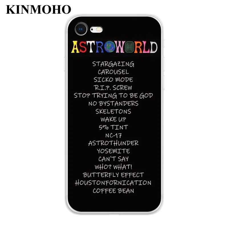 Kinmoho рэп мягкие ТПУ хип-хоп Трэвиса Скотта чехлы для телефонов чехол iPhone XS MAX X XR 6s 8