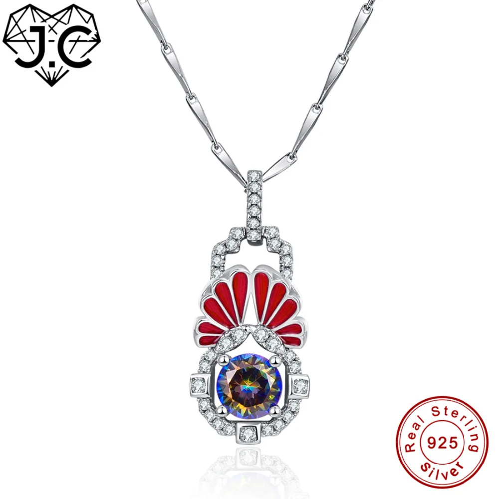Цепочка с подвеской из серебра 925 пробы радужным топазом|fine jewelry|necklaces mens pendantnecklaces