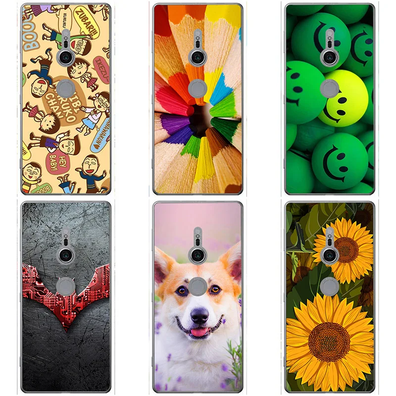 Soft Silicon For Sony Xperia XZ2 H8296 H8216 Case Cover phone shell Colorful Painted Flower Cases |