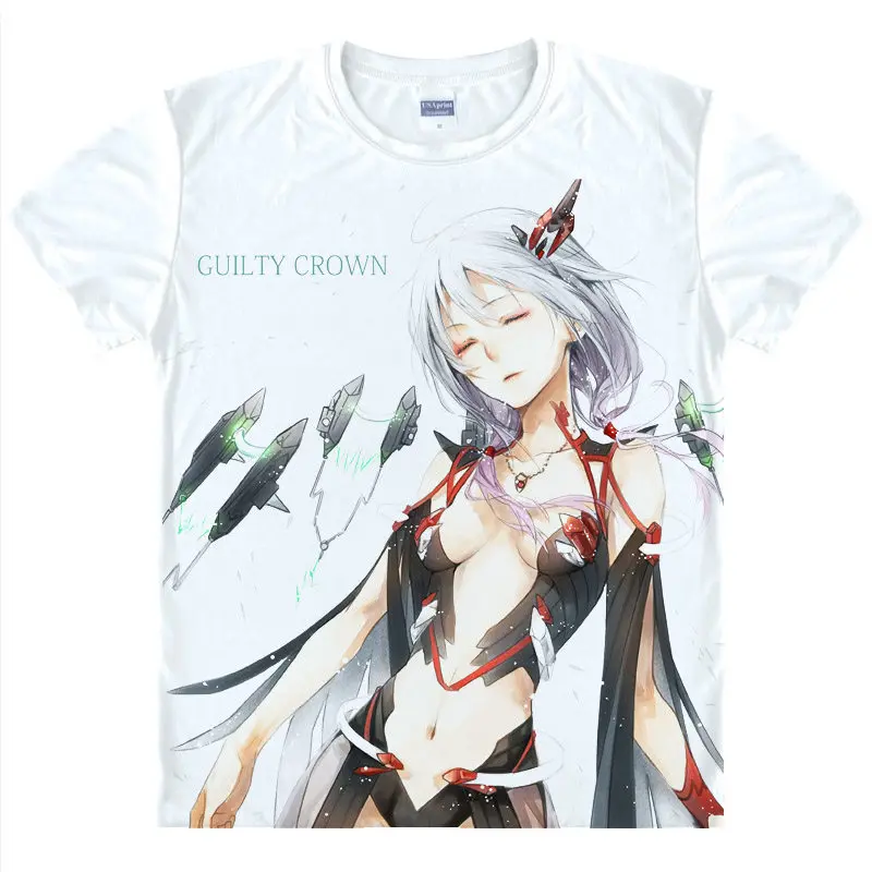 Рубашка Guilty футболка с короной Inori Yuzuriha мужские летние футболки аниме рубашка