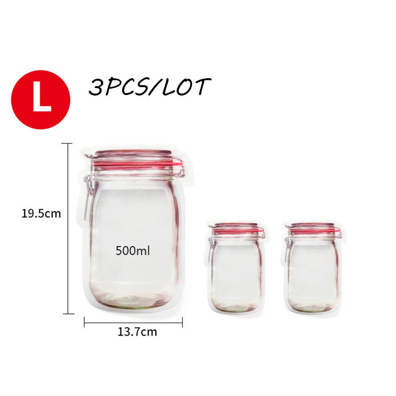QuickDone 3or4 PCS Мейсон флакон с замком для закусок чая конфет печенья упаковка