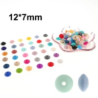 300pcs abacus 127mm flat lentils silicone teether beads baby personalized pacifier chain bpa free silicone teething necklace