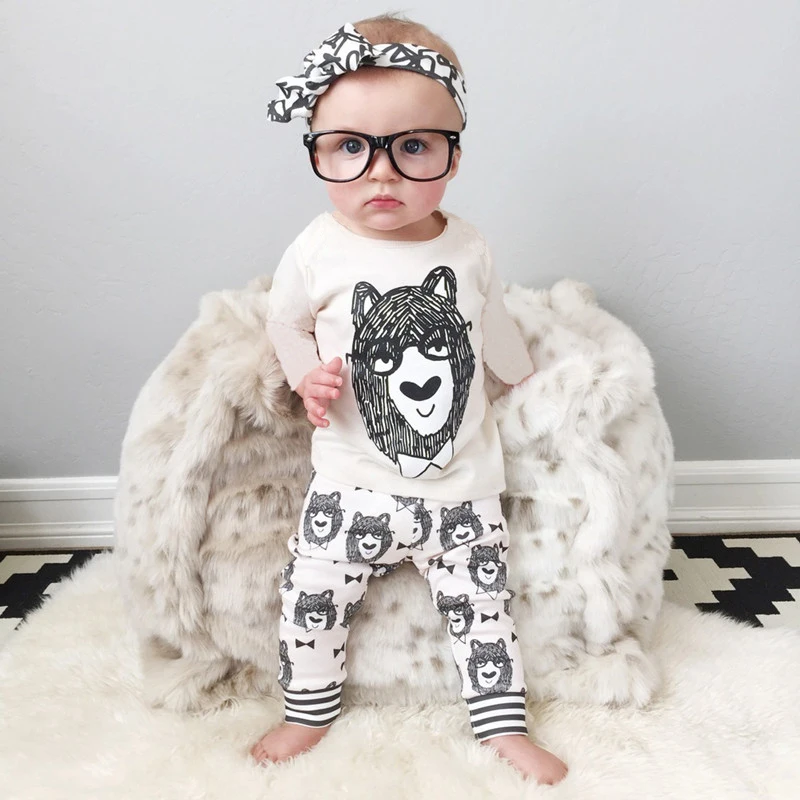 2015 Autumn style infant clothes baby clothing sets boy Cotton little monsters Full 2pcs baby boy clothes baby set