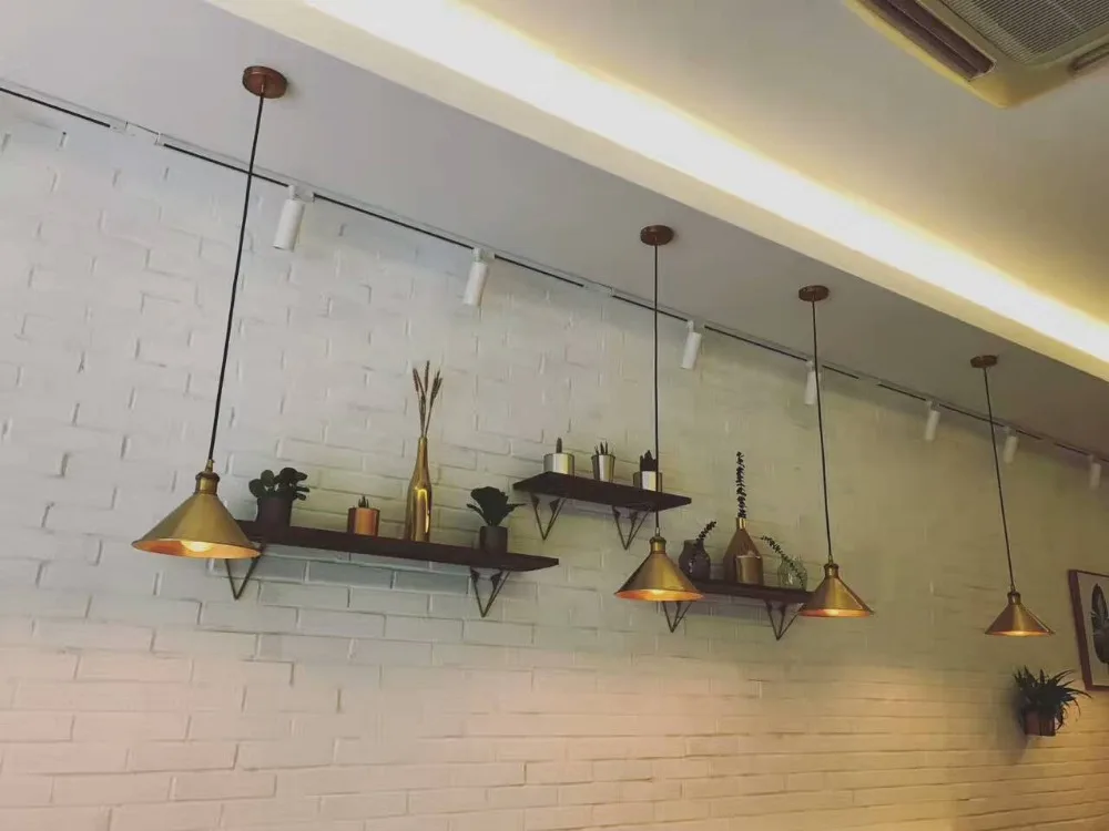 Латунный конусный подвесной светильник E27 винтажная лампочка эдисона 40 Вт