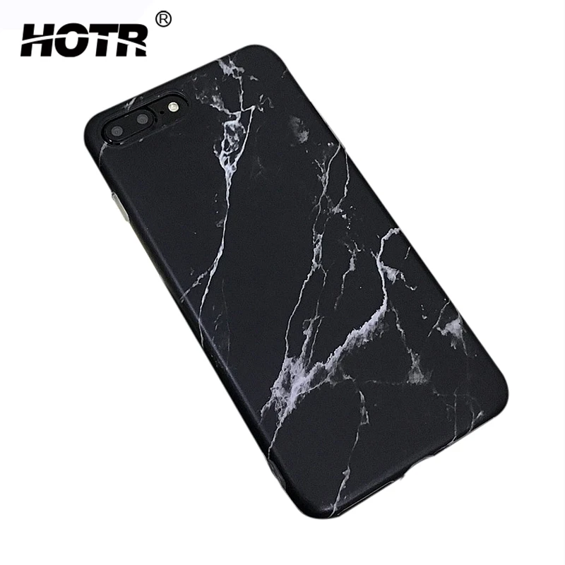 HOTR For iphone 7 Case Black Marble Pattern Soft plus 6 6s Fashion Phone Cover |