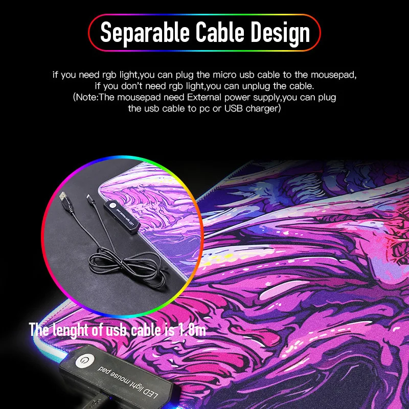 800x300 большой коврик для мыши геймер USB LED RGB Освещение игровой компьютер XL