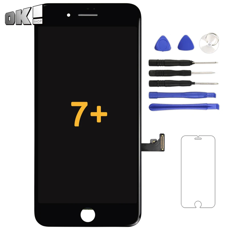 Phone Replacement For iPhone 7 Plus LCD Display With 3D Force Black White Touch Screen Panel Digitizer Assembly Repair Tool | Мобильные