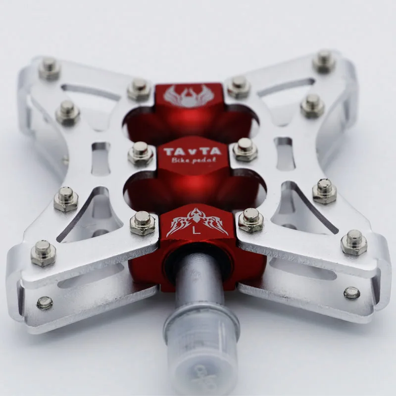 Silver and Red Педали для горного велосипеда mtb bmx Road bike3 подшипники Подшипник педали для горного велосипеда противоскользящие сверхлегкие алюминиевые велосипедные педали - Цвет: Silver and Red