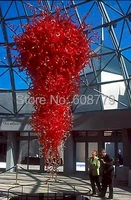 free shipping big red high ceiling contemporary crystal chandelier
