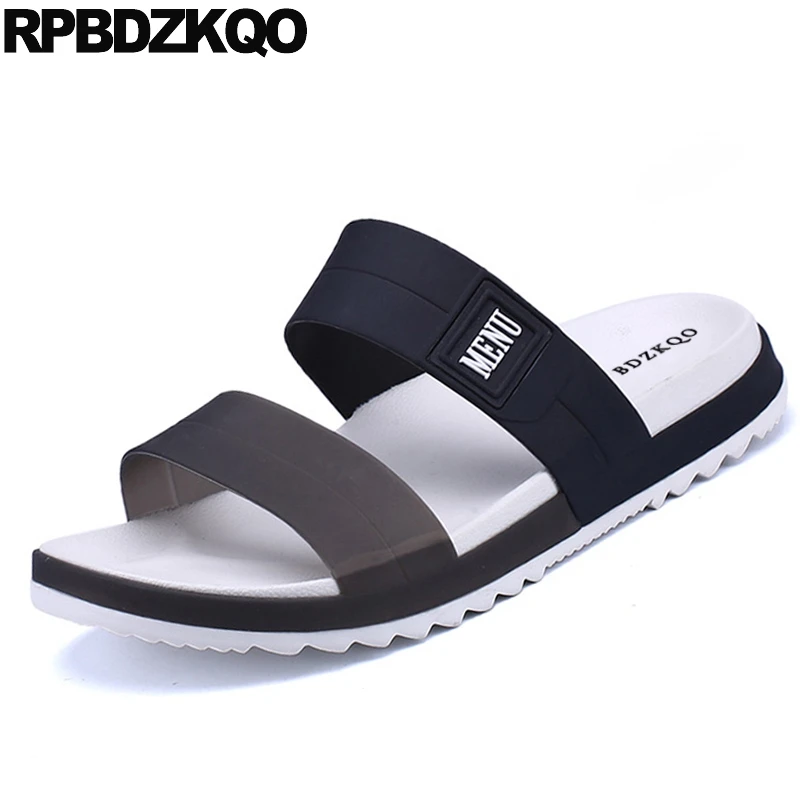 Пляжные шлепанцы на резиновой подошве мягкие Модные мужские сандалии плоской