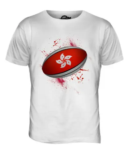 Гонконг регби мяч SPLATTER Мужская футболка Топ подарок чемпионат мира Спорт | одежда