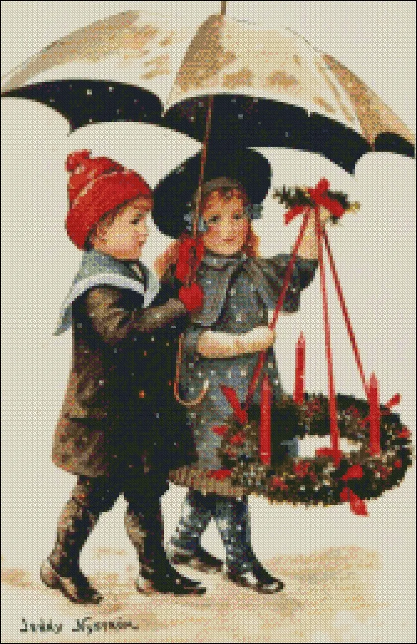 Embroidery Counted Cross Stitch Kits Needlework - Crafts 14 ct DMC Color DIY Arts Handmade Decor Vintage Christmas Children | Дом и сад