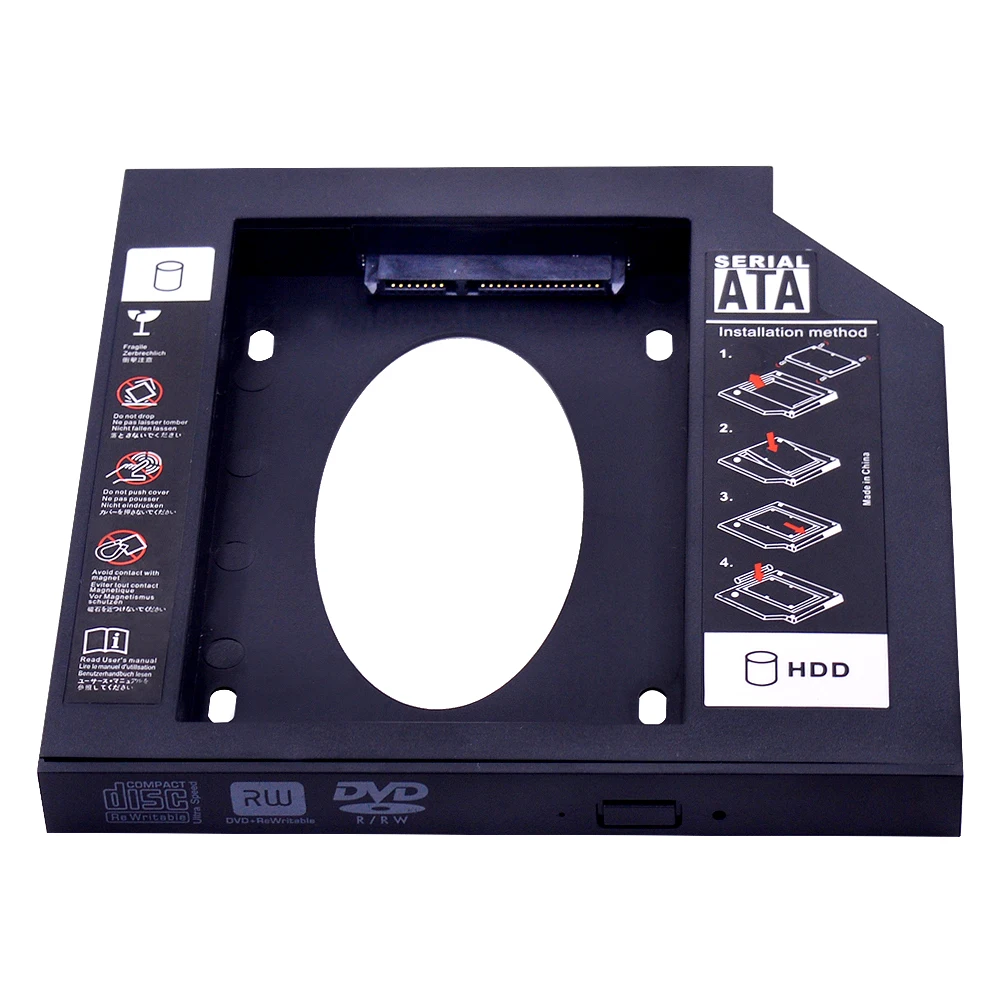 CHIPAL Plastic Universal 12.7mm SATA 3.0 2nd HDD Caddy for 2.5&quot 1TB SSD Case Enclosure Notebook ODD DVD/CD-ROM Optibay | Компьютеры и