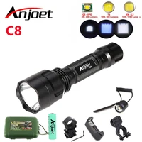 anjoet xm l2 t6 q5 1198lm aluminum waterproof led flashlight torch light 18650 rechargeable battery for outdoor cycling hunting