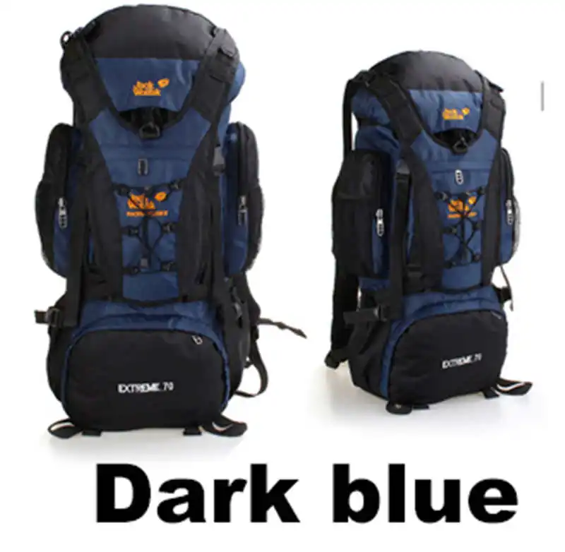 Dark Blue 70L Водонепроницаемая нейлоновая тактическая посылка, рюкзак для путешествий и пеших прогулок, супер большая вместительность, многофункциональная сумка для альпинизма на открытом воздухе - Цвет: Dark Blue