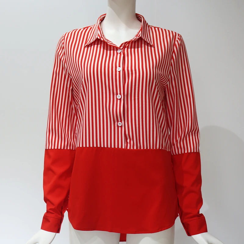 

Women Blouses 2019 Striped Blouse Womens Tops And Blouses Long Sleeve Turn Down Collar Office Blouse Shirt Blusas Tunique Femme