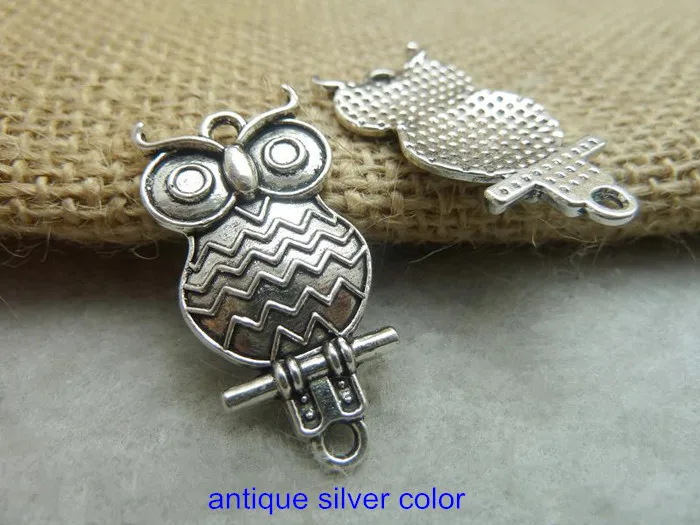 Бесплатная доставка 60 шт. соединитель для шармов в виде совы браслета или