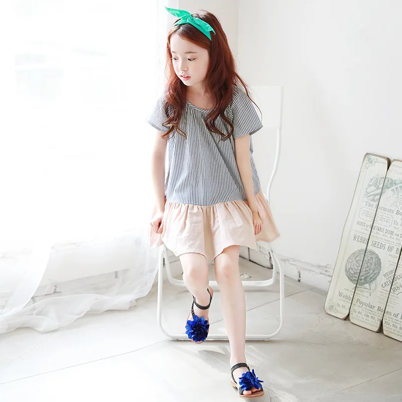 Детская одежда новые летние детские платья в Корейском стиле для девочек