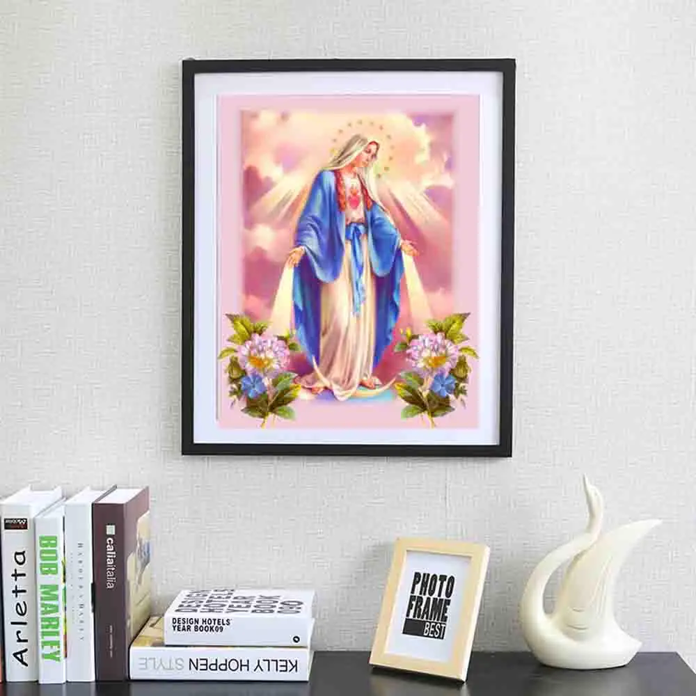 Diy Алмазная картина религиозная икона полная круглая вышивка значок Стразы