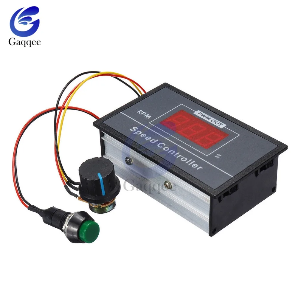 30A с источником питания от постоянного тока, 6 в-60 в 12V 24V 48V PWM двигатель Скорость цифровой контроллер светодиодный Дисплей 0~ Регулируемый 15 кГц с потенциометра Переключатель