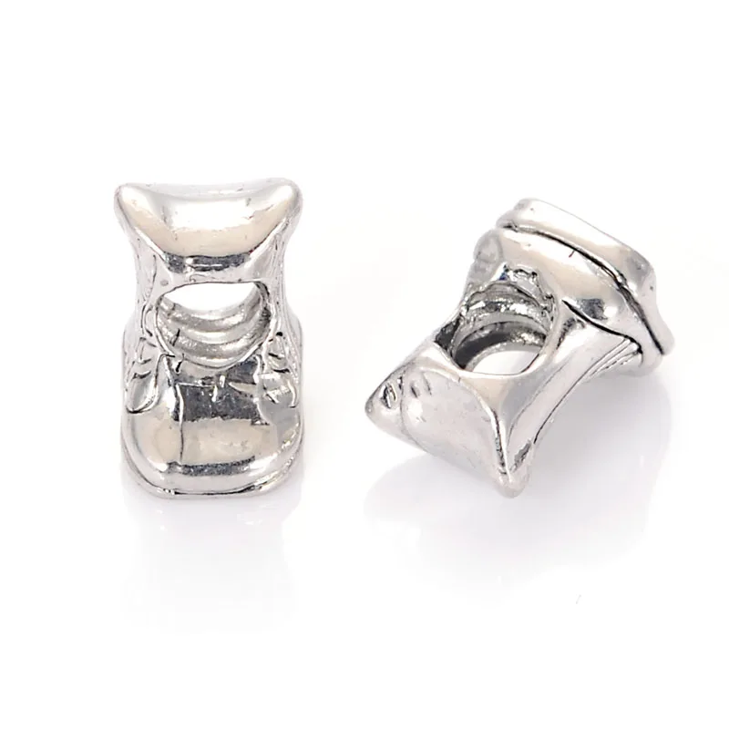 Ковбойские сапоги с родиевым покрытием бусины большим отверстием подвески для