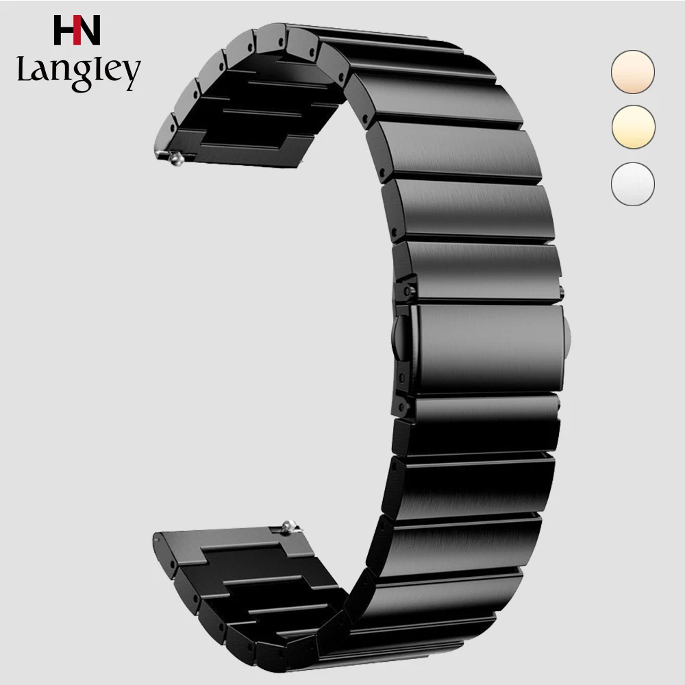 

Stainless Steel Wristbands For Samsung Gear S2 Classic S3 20mm 22m Galaxy Watch 42mm 46mm Smart Watch Link Bracelet Watchbands