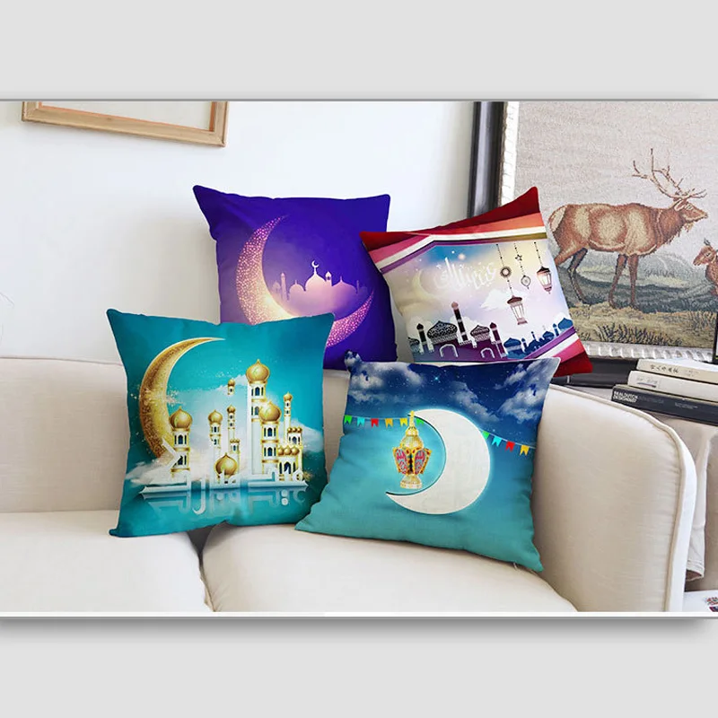 2019 45x45cm Islam Culture Element Moon Muslim Festival Ramadan Kareem Theme Pillow Case Cover Home Sofa Waist Cushion EID | Дом и сад