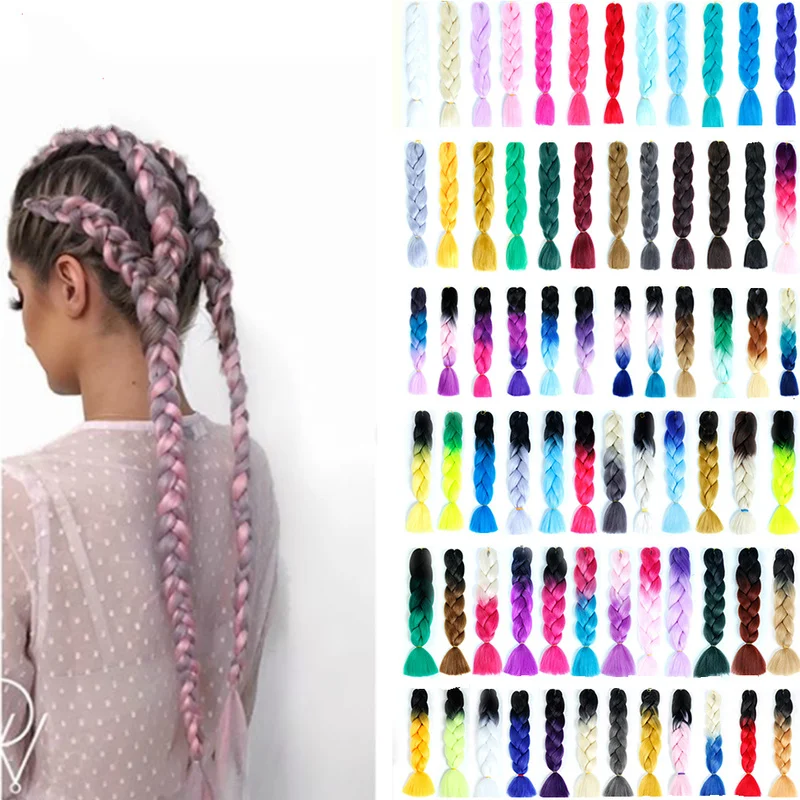2019 волосы Джамбо косы длинные радужной расцветки синтетические плетеные крючком