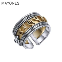 mayones buddha opening ring 100 925 sterling silver vajra buddhist heart sutra adjustable ring christmas gift jewelry