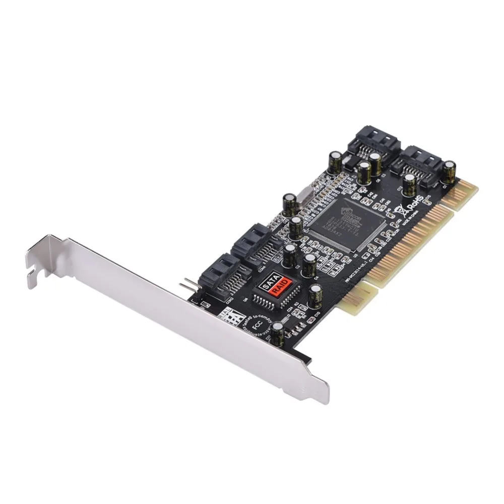 PCI expand card 4 порта SATA add on Card с чипсетом Sil 3114 совместимый Спецификация версии 2 для