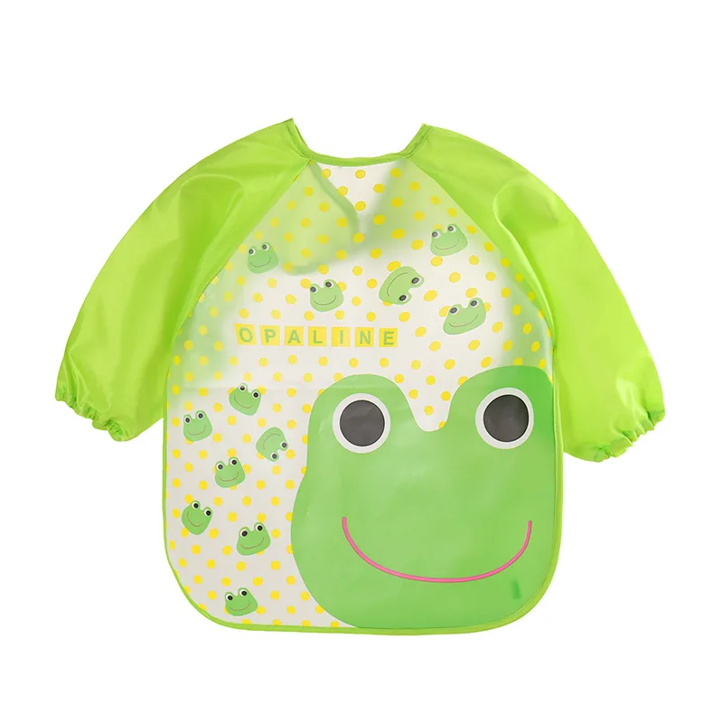 Cartoon Newborn Baby Bibs Waterproof EVA Aprons Infant Saliva Towels Children Feeding Burp Cloths Silicone Bib With Long Sleeves | Детская
