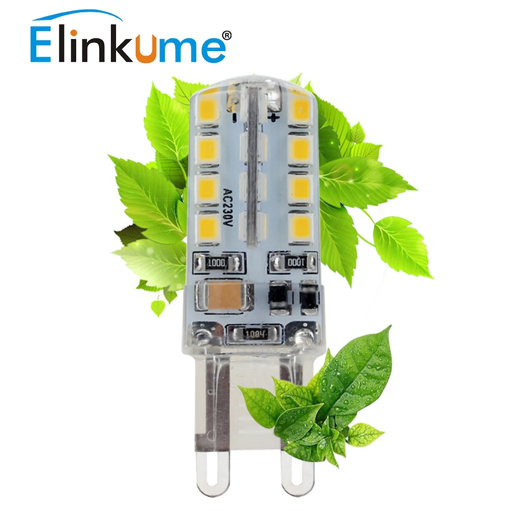 Elinkume G9 светодиодный лампы 2 Вт 3 4 5 мини светодиодная лампа SMD3014 SMD2835