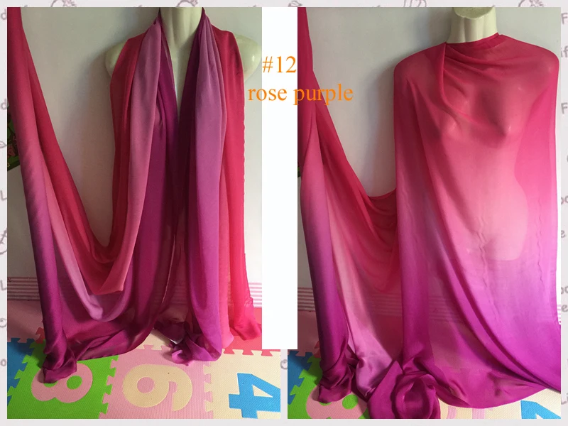 Чистый шелк шифон Материал Градиент Ombre шелковые ткани|ombre silk fabric|silk fabricchiffon material |