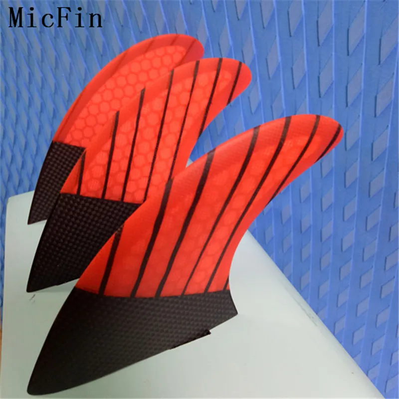 Micfin красные сотовые ребра стеклопластиковые плавники для серфинговой доски