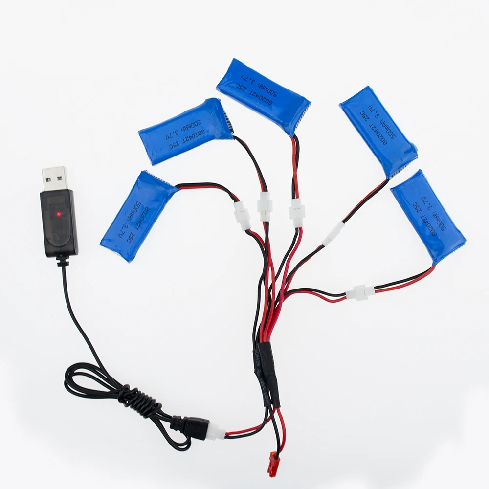 Аккумуляторная батарея 3 7 В 500 мА/ч 5 шт. зарядное устройство USB для Hubsan X4 H107 L c D P