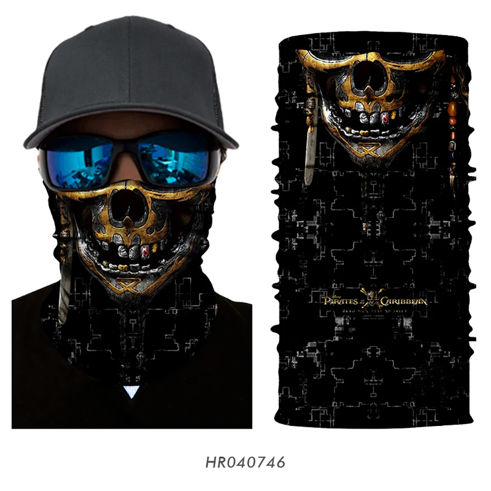 3D Ghost бесшовная маска для лица на шею для улицы, мотоциклетная бандана, Балаклава, байкерские велосипедные шарфы, Солнцезащитная Ветрозащитная маска на голову