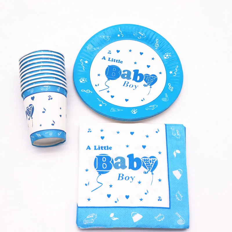 baby blue 40 шт./лот Минни Маус вечерние декоративные тарелки, чашки, посуда для детского дня рождения, украшения для детской вечеринки - Цвет: baby blue