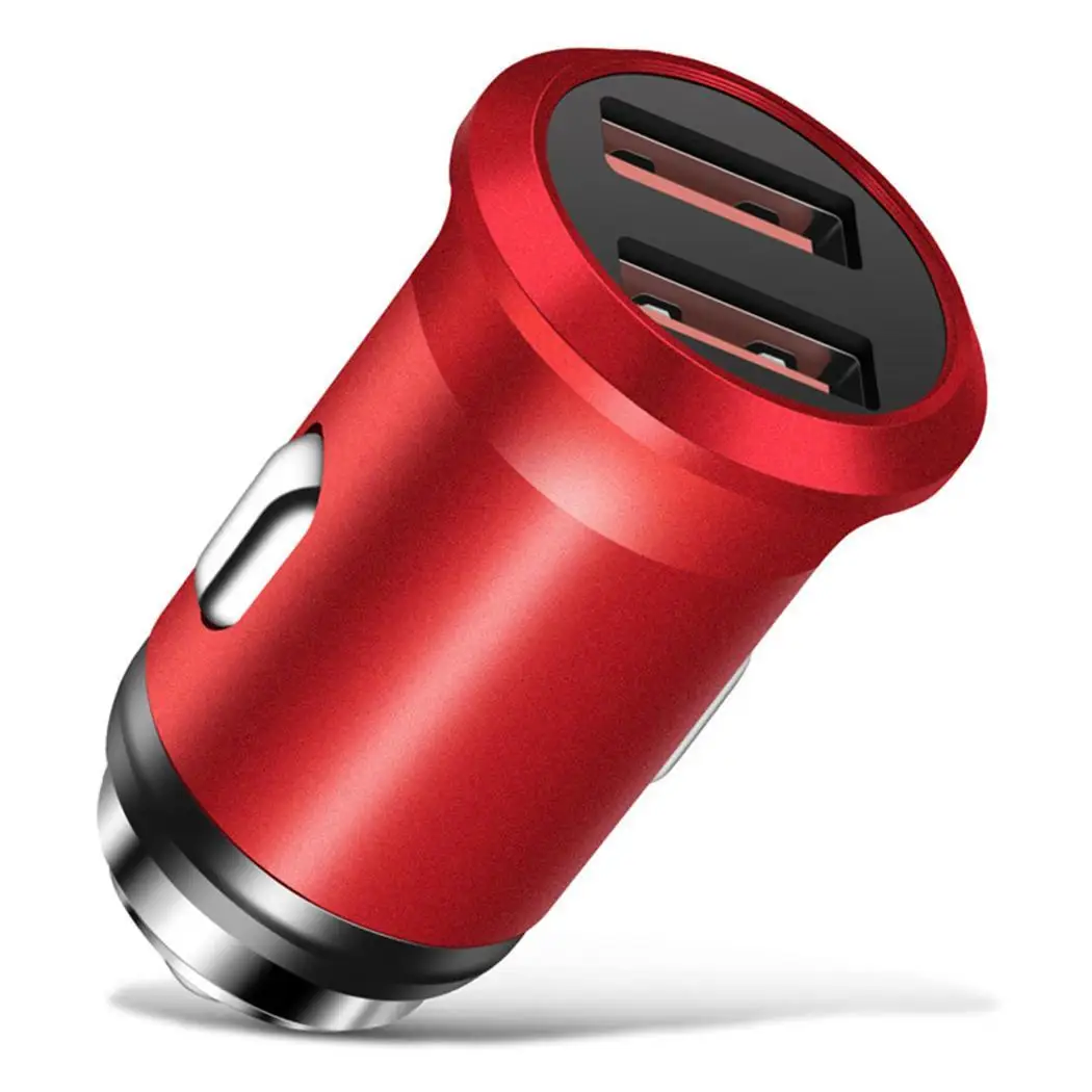 5V 2.4A Mini Dual 2 Port USB автомобильный серебристый красный золотой синий черный адаптер