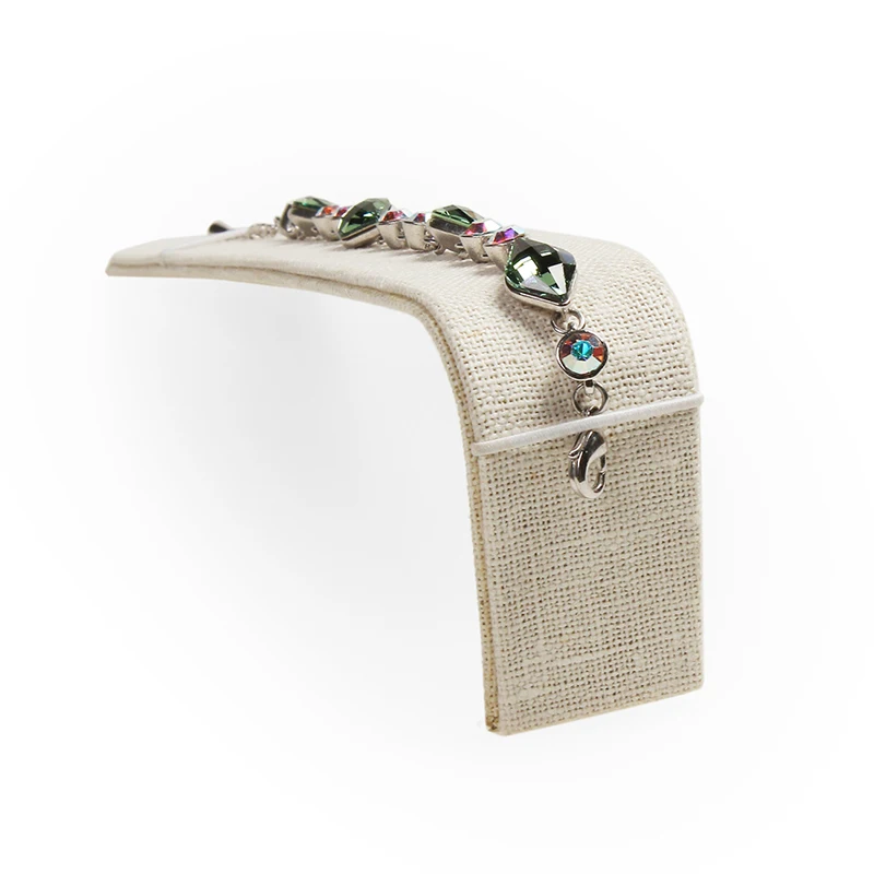 N &amp Z Новое маленькое Бежевое льняное ожерелье кулон Дисплей Органайзер