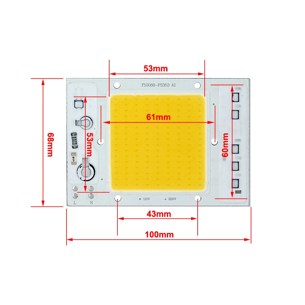 10 шт. Светодиодная лампа чип 30 Вт 40 50 AC 110 В 220 Smart IC подходит для DIY прожектора