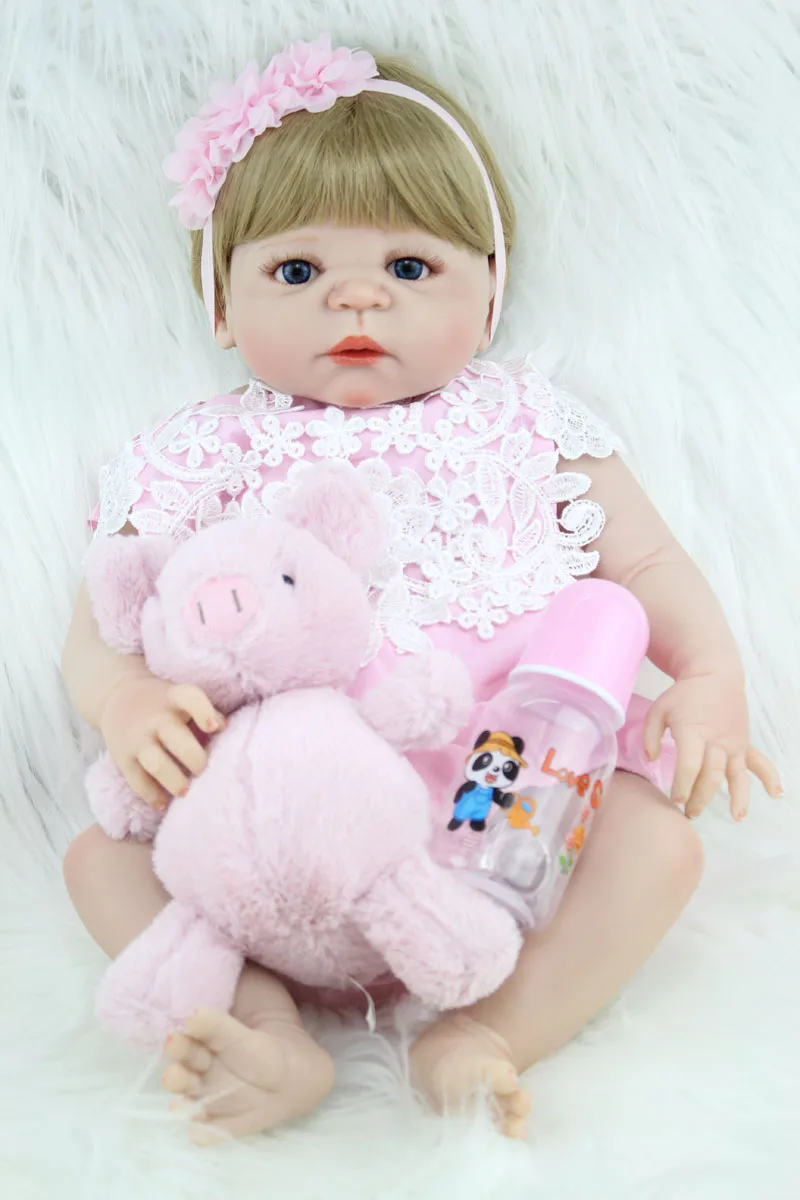 Полностью силиконовая кукла реборн BZDOLL 55 см Реалистичная для новорожденных