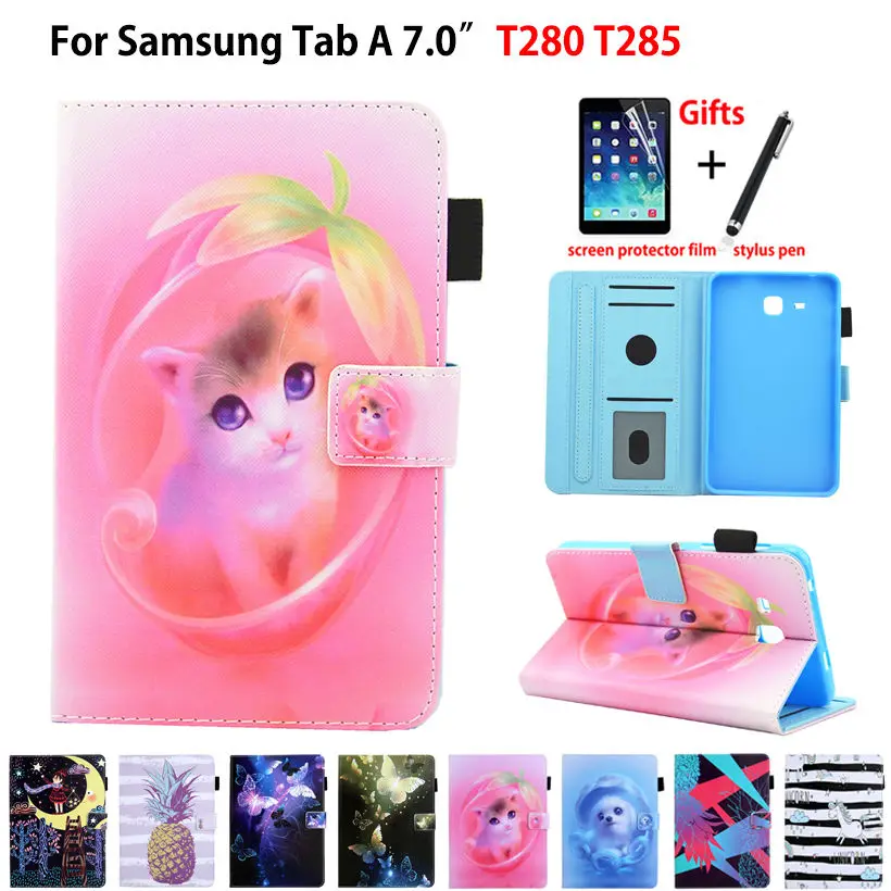 Чехол T280 для Samsung Galaxy Tab A a6 7 0 T285 искусственная кожа|Чехлы планшетов и электронных