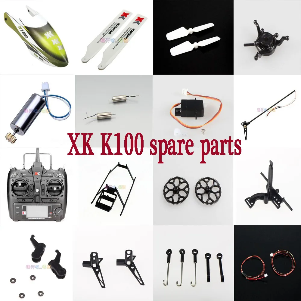 Wltoys XK K100 Запчасти для радиоуправляемого вертолета мотор сервопривода пропеллеры
