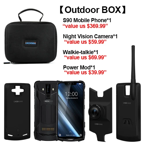 Красный DOOGEE S90 6 ГБ 128 Гб мобильный телефон 6,18 ''IP68/IP69K водонепроницаемый ударопрочный 5050 мАч MT6671 Android 8,1 16 МП камера смартфон - Цвет: Красный