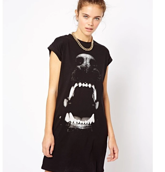 Free shipping New fashion vintage Dog image printed cotton women dresses/women clothing wholesale 3pcs/lot. | Женская одежда